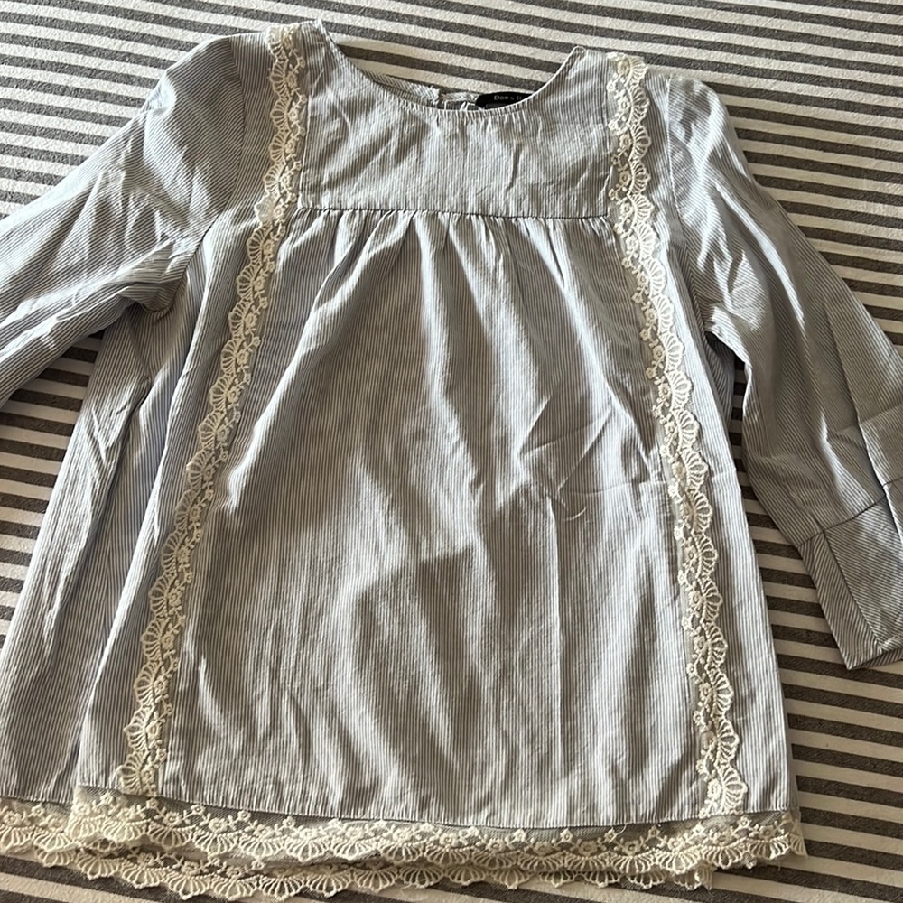 Light blue pinstripe top